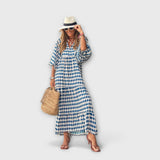 Elegantne geometrijske maxi haljine