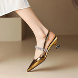 Pantofi Eleganți cu Toc Mic Crysel