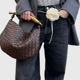 Geanta Woven Gerda cu Mâner Auriu