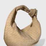 Geanta Lila Medie Woven cu Detaliu de Nod