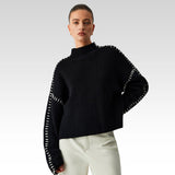 Alma | Oversize-Dolcevita pulover s Piqué detaljima