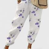 Pantalon Alb Holgado de Talle Înalt