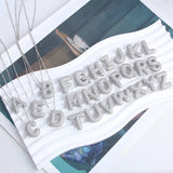 Set de coliere cu inițiale Bubble Letter | Aur alb