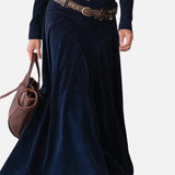 Kalina | Rochie maxi din catifea cu brâu