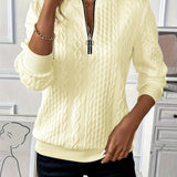 Amalie - Pulover tricotat cu fermoar pentru femei