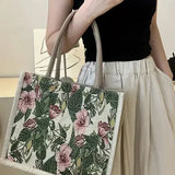 Geanta Taila din Jută cu Imprimare Florală și Design Ecologic