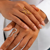 Inel elegant cu design asimetric