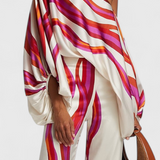 Sybella Set de Două Piese cu Umeri Descoperiți și Pantaloni Largi cu Model