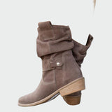 Eva | Botine Casual din Suede Moale cu Detaliu Modern