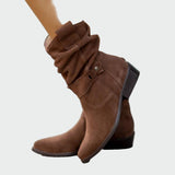 Eva | Botine Casual din Suede Moale cu Detaliu Modern