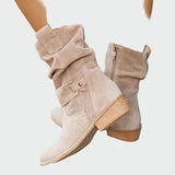 Eva | Botine Casual din Suede Moale cu Detaliu Modern
