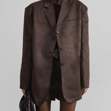 Sofia | Oversize Blazer u smeđem nubuku