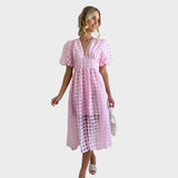 Julia | Rochie din Dantelă cu Mâneci Evazate