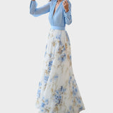 Helena | Rochie maxi cu un imprimeu floral strălucitor