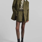 Sofia | Oversize Blazer od Suede u Voćnoj Zelenoj