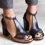 Nadaria | Crne peep-toe sandale s patchwork dizajnom