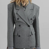Sofia | Sivi Blazer s Remenom