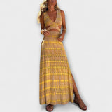 Ella - Eleanor Tie-Dye Izrezane Haljine s Razporkom