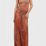 Silvina Conjunto Retro din Plasă cu Model Wave și Croială Fluidă