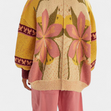 Cardigan Casey cu Model Floral și Croi Relaxat