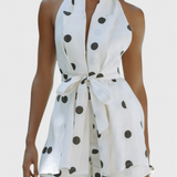 Eshra Set de Top Halter și Șort cu Puncte