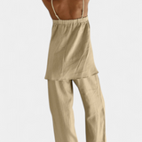 Lía Set de Vară cu Top Lejer și Pantaloni Fluizi