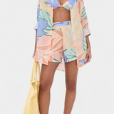 Set Lumina Tropical cu Cămașă Lejeră și Șorturi cu Talie Înaltă