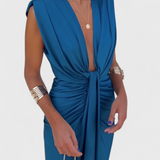 Rochie Midi Lakisha cu Decolteu Profund