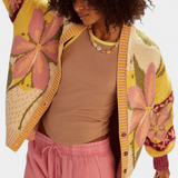 Casey | Cardigan din Tricot cu Model Floral și Croială Relaxată
