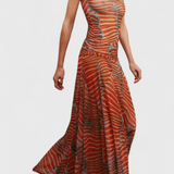 Silvina Conjunto Retro din Plasă cu Model Wave și Croială Fluidă