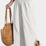 Pantalon Palazzo Justina cu Volane și Talie Înaltă