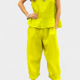 Leona Set Vestă și Pantalon Fără Mâneci din Bumbac și In