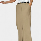 Falda Largă Amani cu Talie Înaltă și Abertură Frontală