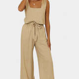 Pascuala Set de Lână din Două Piese cu Bluză Fără Mâneci și Pantaloni Fluizi