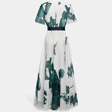 Nayla™ | Rochie Lungă cu Design Acuarelă de Vis